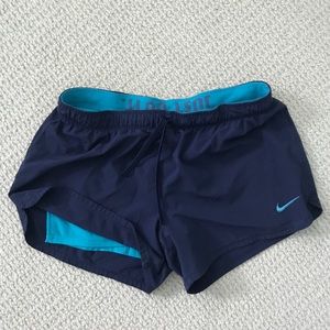 Nike blue shorts with spandex